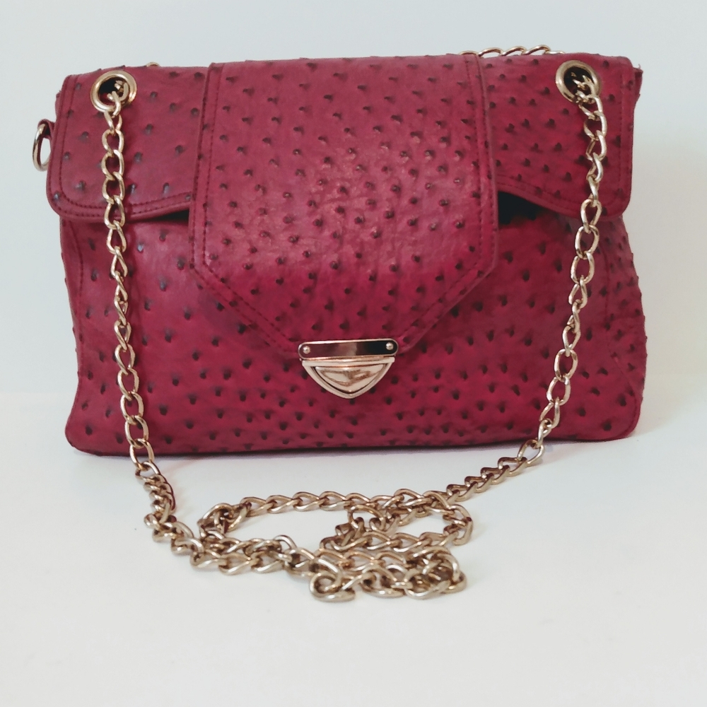 Imoshion Red Pebbled Faux Leather Shoulder Bag